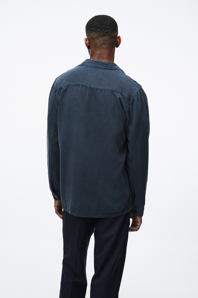 【ANGLAN】Contrast Fabric Over Shirt Amazon.com: Men's Classic Contrast Shirt Regular Fit Long