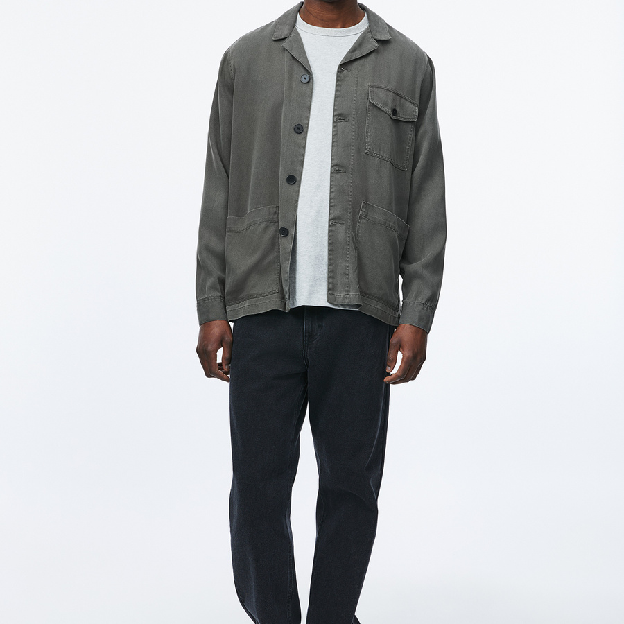 【ANGLAN】Contrast Fabric Over Shirt Banagher Lyocell Overshirt | A Day's March