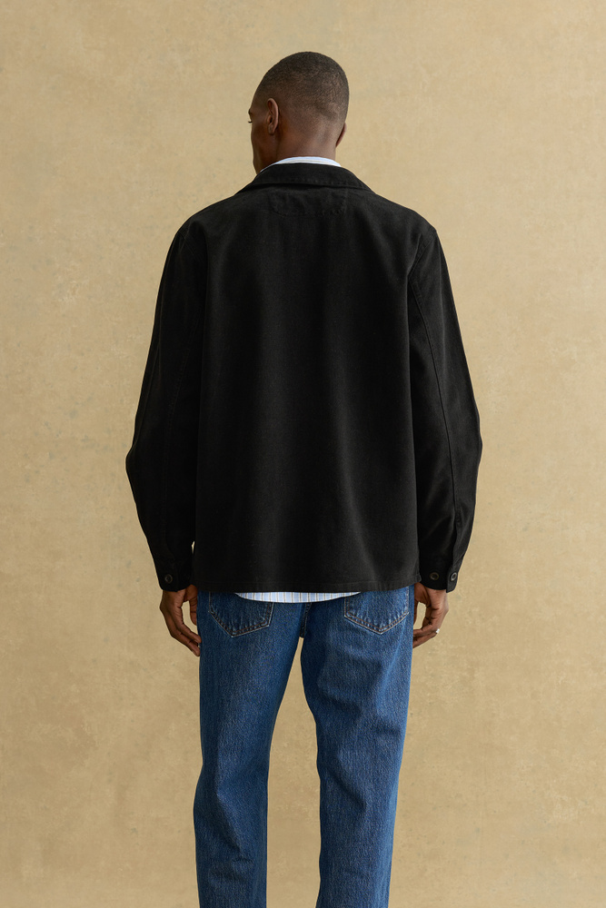 argue cotton lyocell over-t shirt ブラック Algot Cotton Lyocell Overshirt | A Day's March
