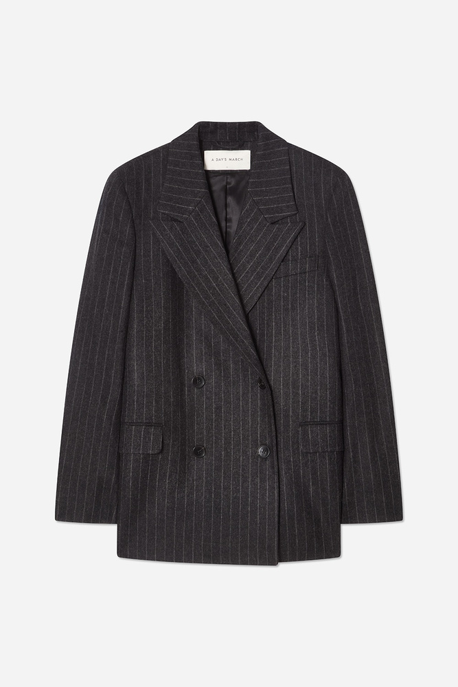 Inu Double Breasted Pinstripe Wool Blazer | A Day's March