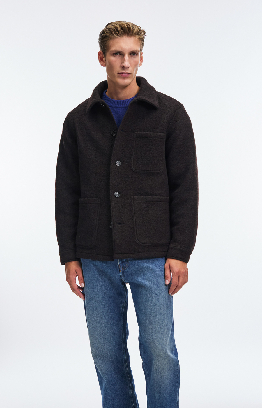 週末限定値下げ　TODAYFUL Heavy Wool Jacket 36 Mens Wool Blend Jacket 2023 Solid Trench Coats Long Sleeve