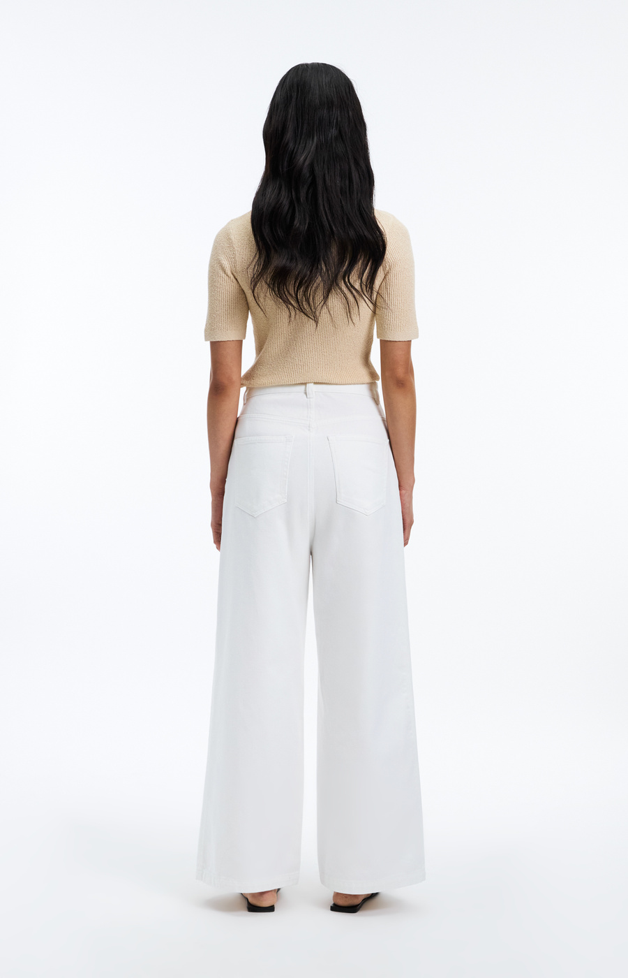 パンツ poppy MANY RIBBON DENIM PANTS OFF-WHITE Poppy Wide Denim Trousers | A Day's March