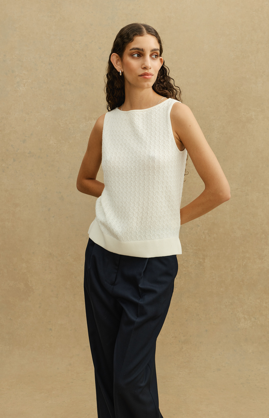 【draw drawers】 Boat Neck Tanktop Blake Boat Neck Merino Cable Tank Top | A Day's March
