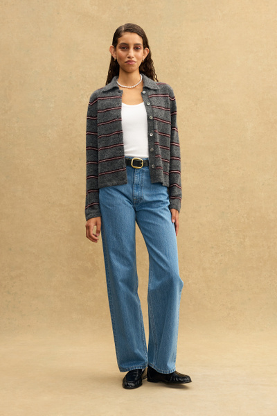 Fei Alpaca Polo Cardigan