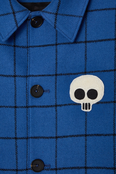 トップス mare Side Slit Overshirt BLUE(Pattern) The Red Corridor Wool Overshirt | A Day's March