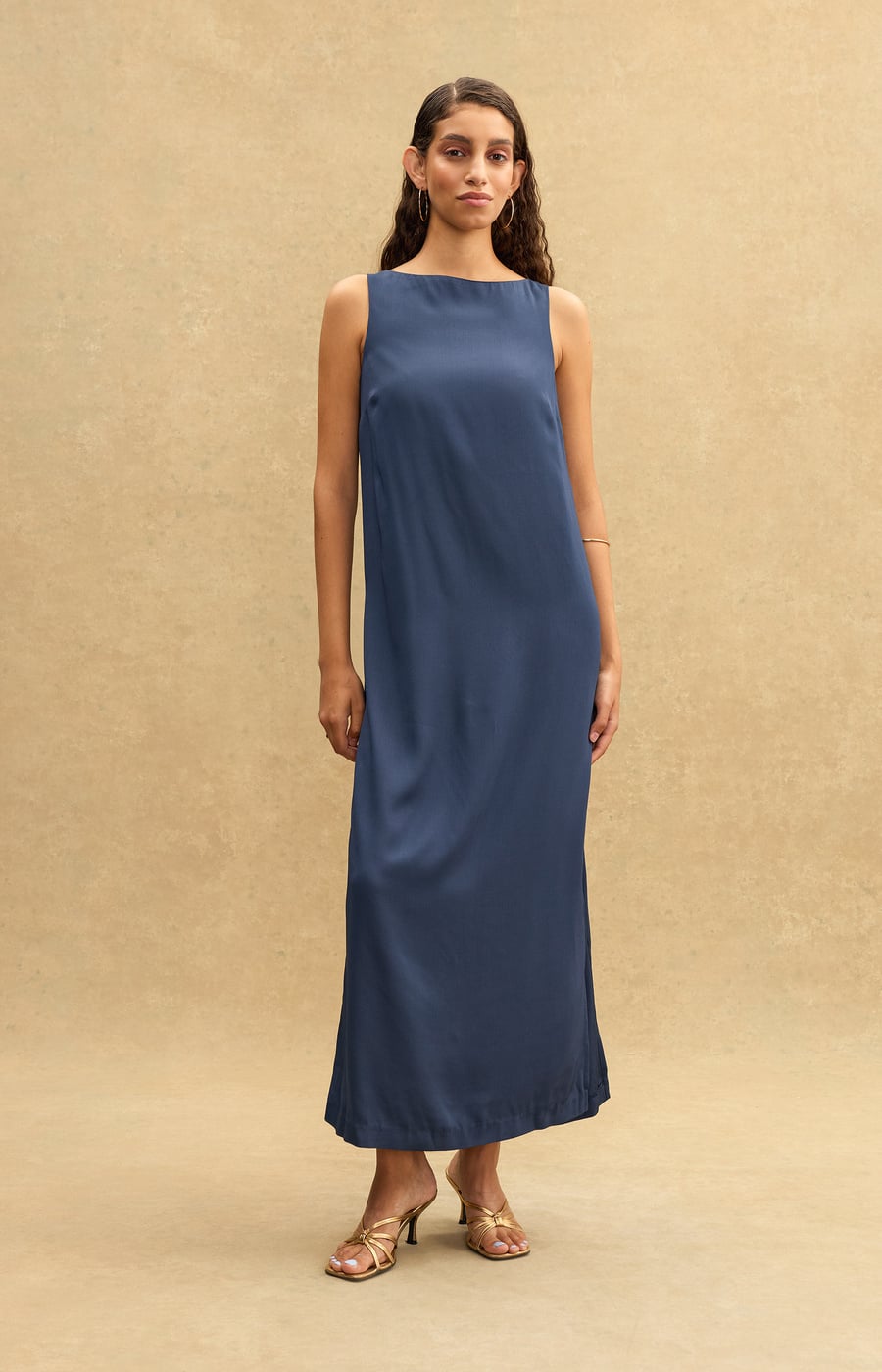 navy blue boatneck dress Navy Blue Linen Midi Dress: Elegant A-Line Fit and Flare Boat Neck Dress, Xiaolizi 6654#