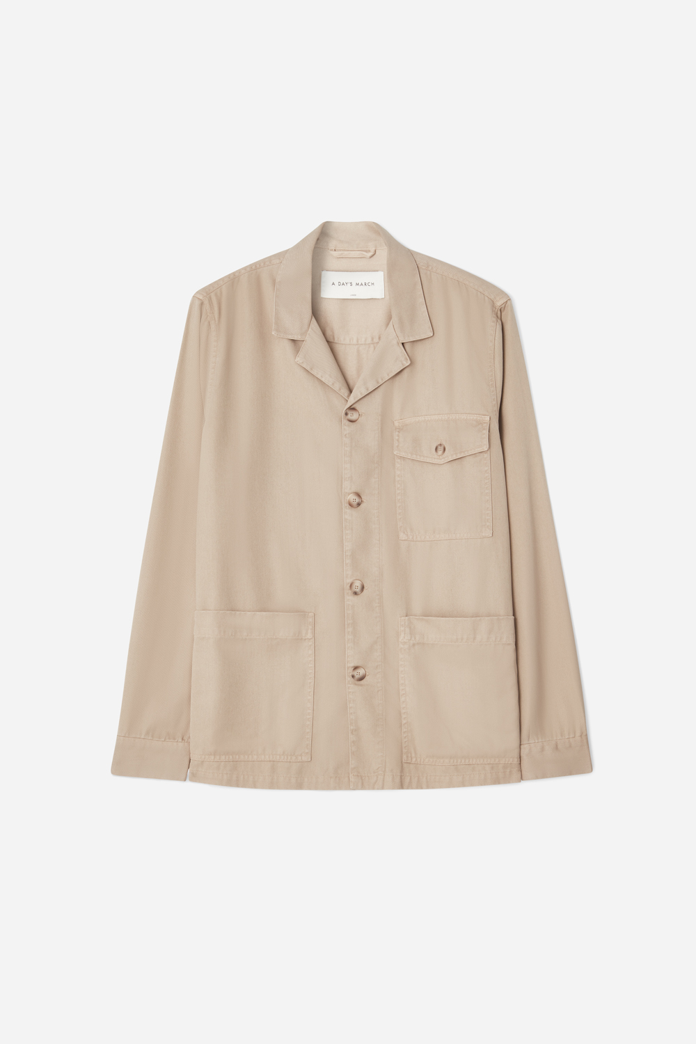 A Day's March Men's White Pepper Banagher Lyocell Overshirt