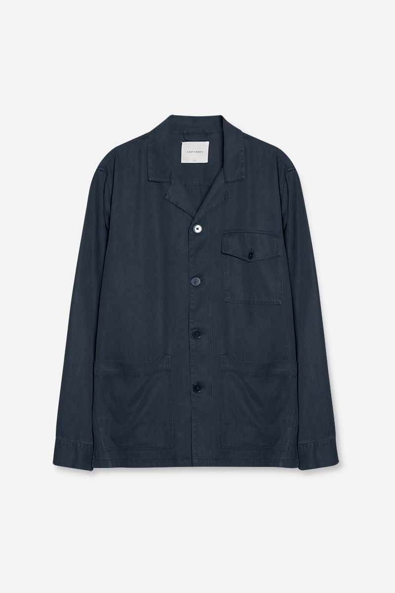 A Day's March Men's Navy Banagher Lyocell Overshirt