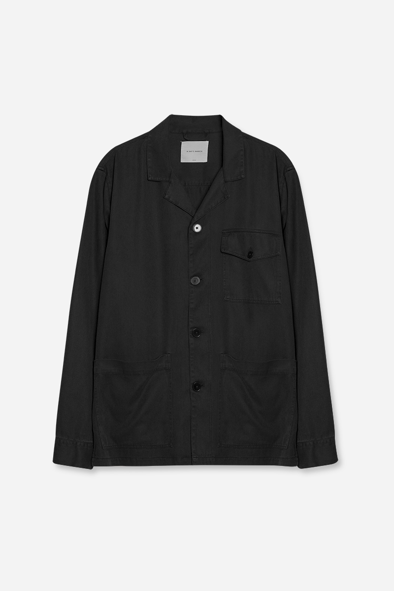 A Day's March Men's Black Banagher Lyocell Overshirt