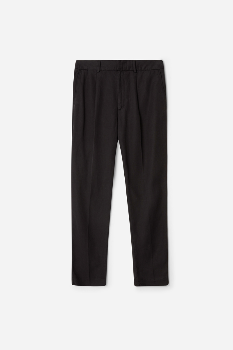 A Day's March Men's Black Smart Lyocell Trousers