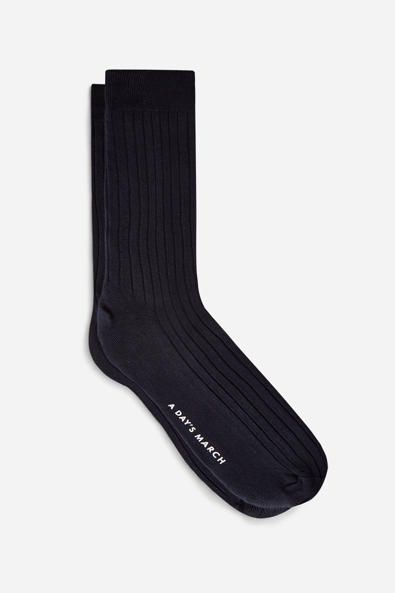A Day's March Men's Navy Ribbed Socks