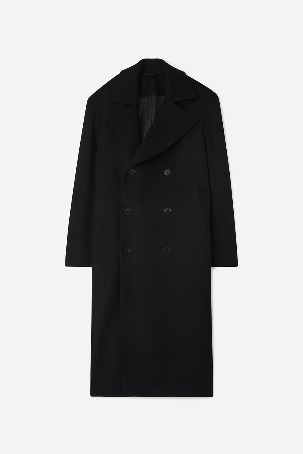 A Day's March Men's Black Bristol Double Breasted Wool Coat