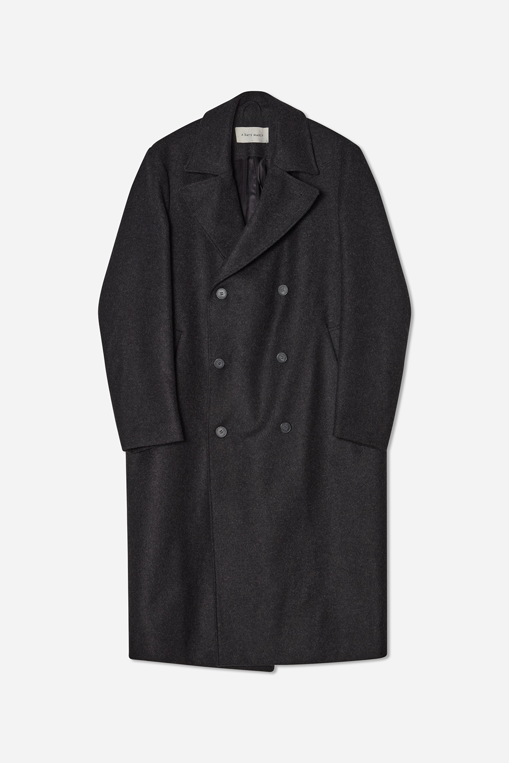 A Day's March Men's Charcoal Bristol Double Breasted Wool Coat