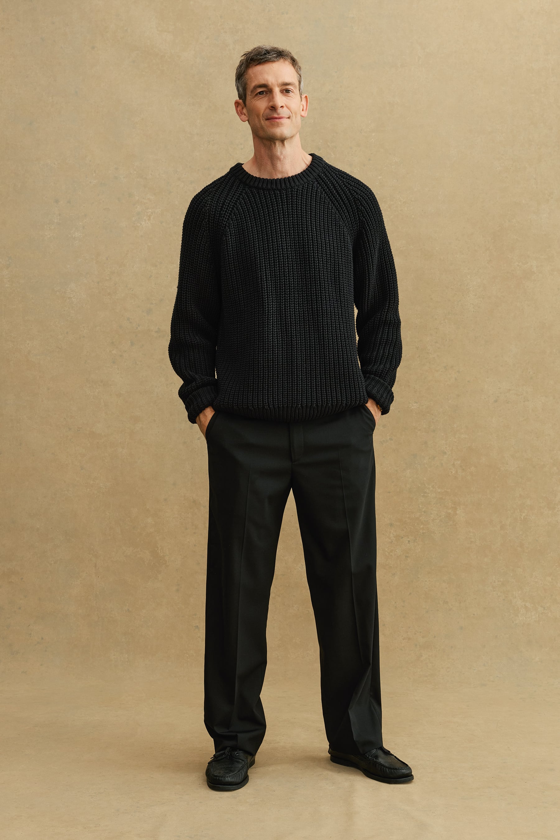 A Days March Alan Chunky Raglan Sweater In Black