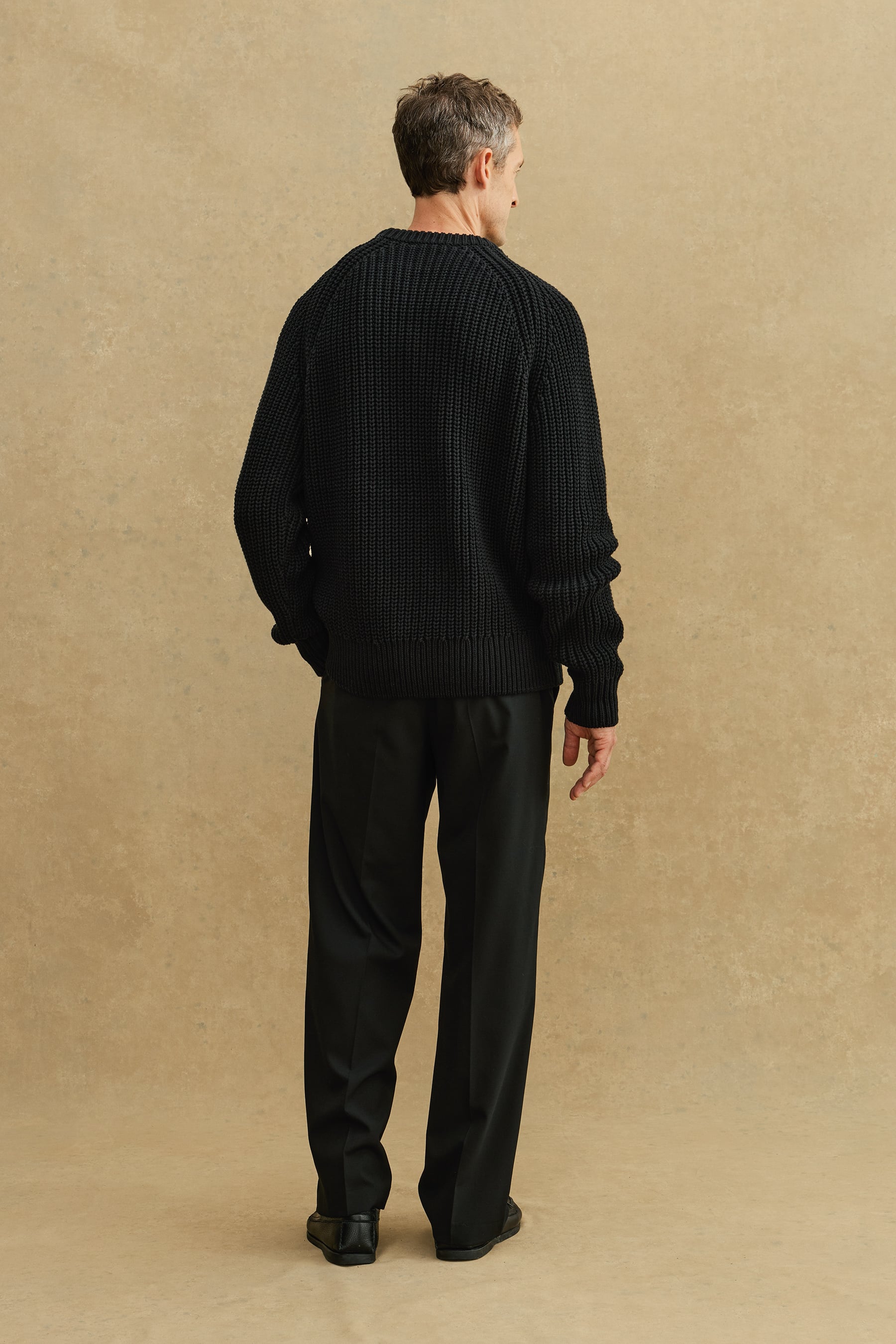 A Days March Alan Chunky Raglan Sweater In Black