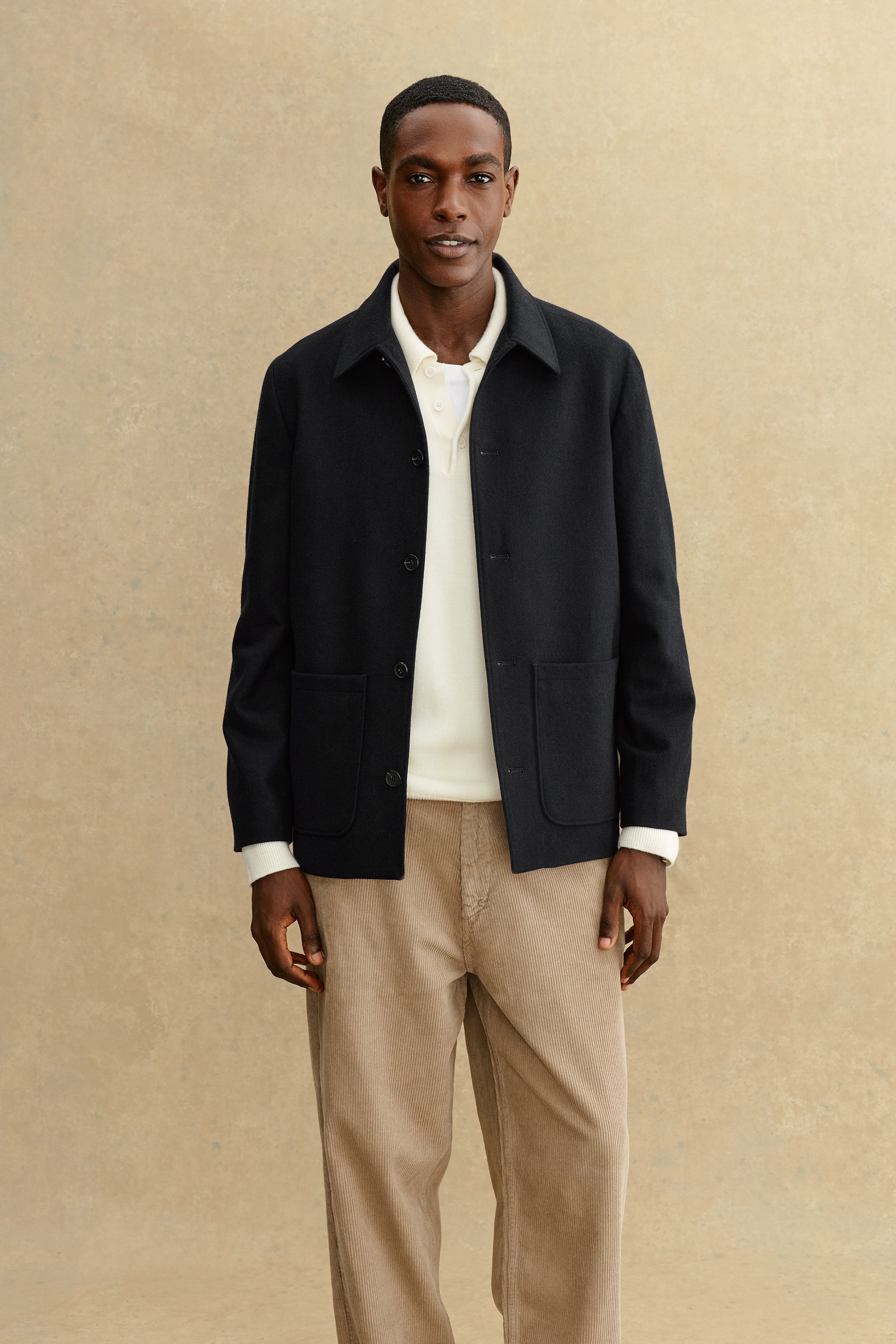 A Days March Boulay Tailored Wool Overshirt In Black